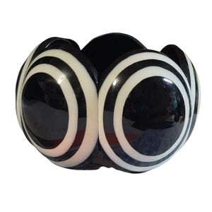 Marion Godart Black White Stretch Round Bullseye Bracelet Paris